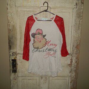 Southern Grace Boutique Cowboy Merry Christmas Y'all Top Size 2XL (F-4)